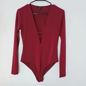 SOLD - Forever 21 Long Sleeve V-Neck Bodysuit S